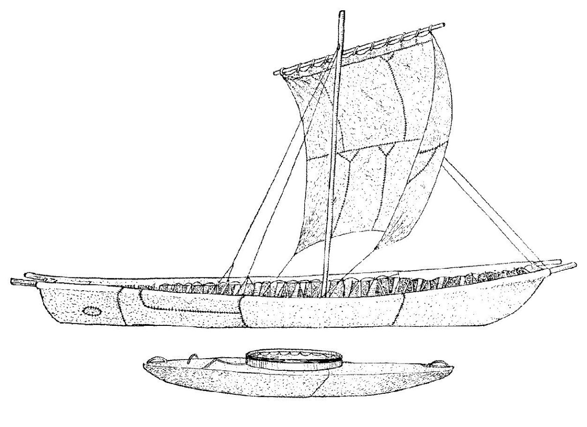 Чертеж эскимосской Байдары