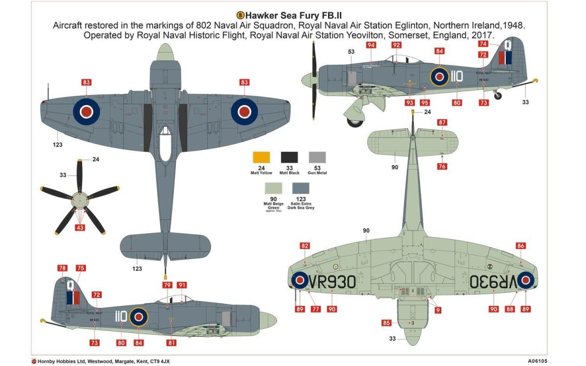 Hawker Sea Fury fb11 модель