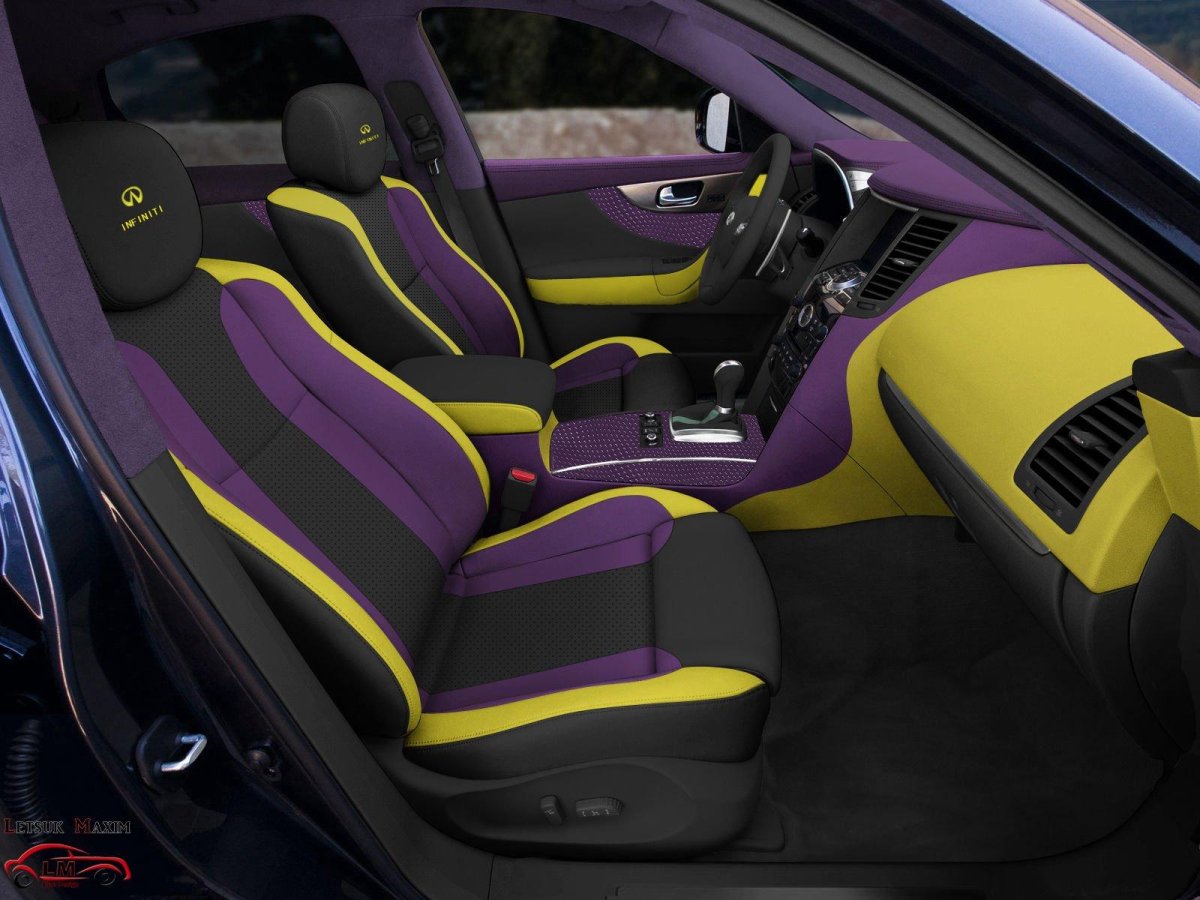 Фиолетовый салон автомобиля