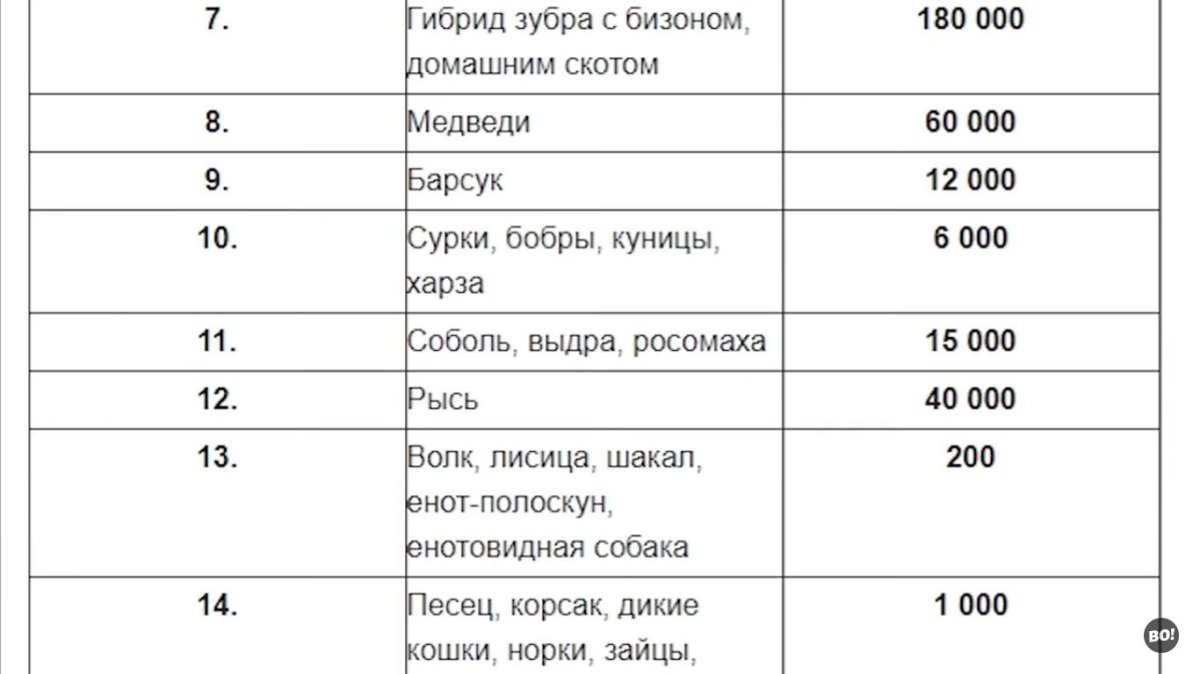 Штрафы на сбитых животных дороге таблица