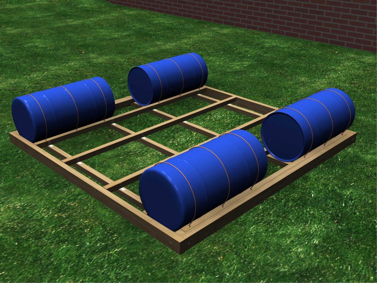 Понтон из бочек 200 л