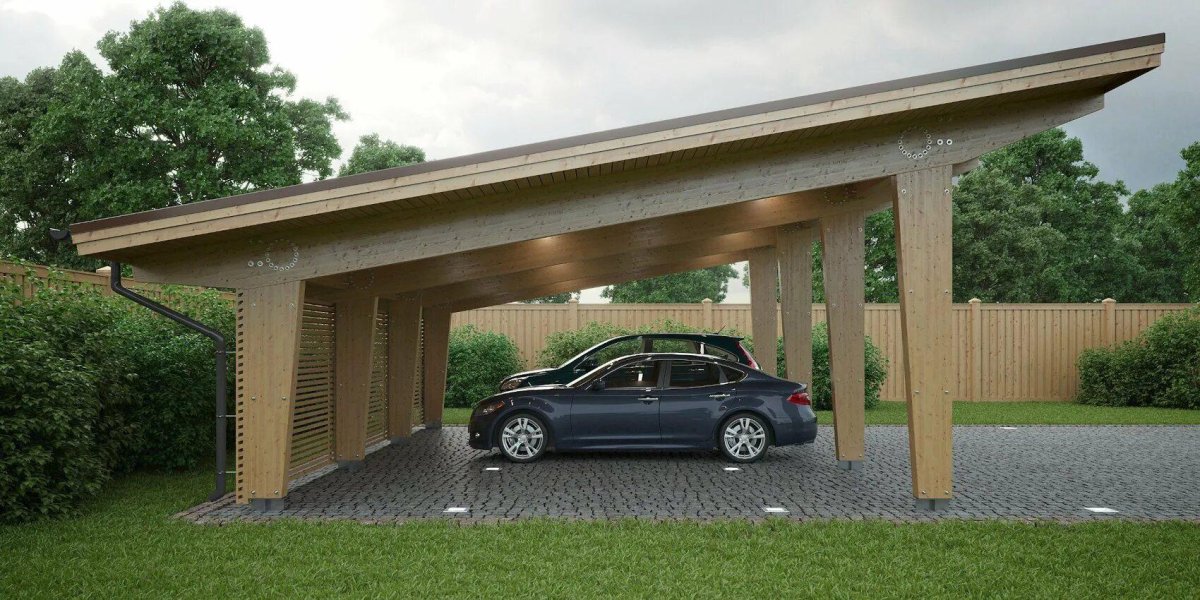 Навес деревянный односкатный 2х2