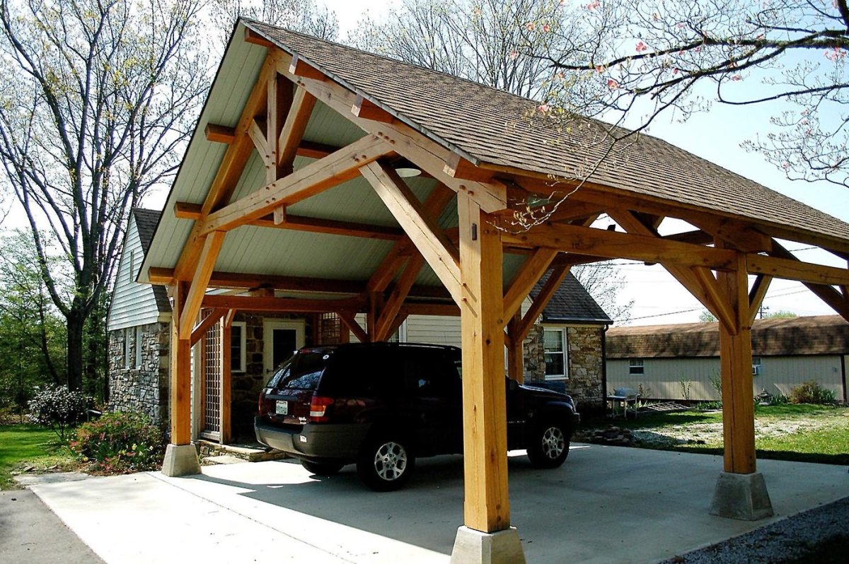 Тимбер фрейм навесы