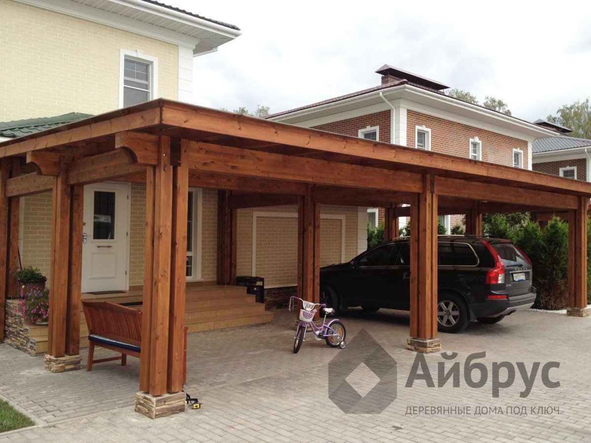 Деревянный навес