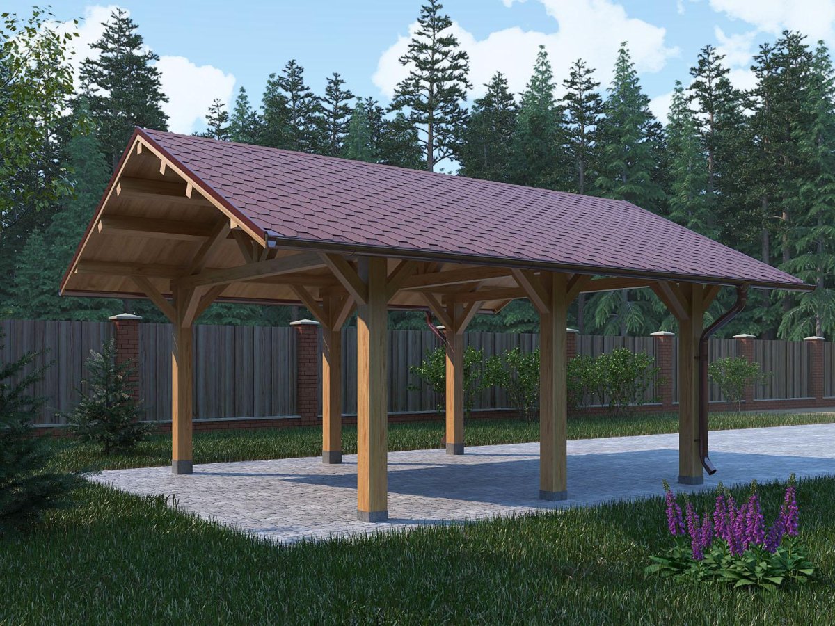 Деревянный навес