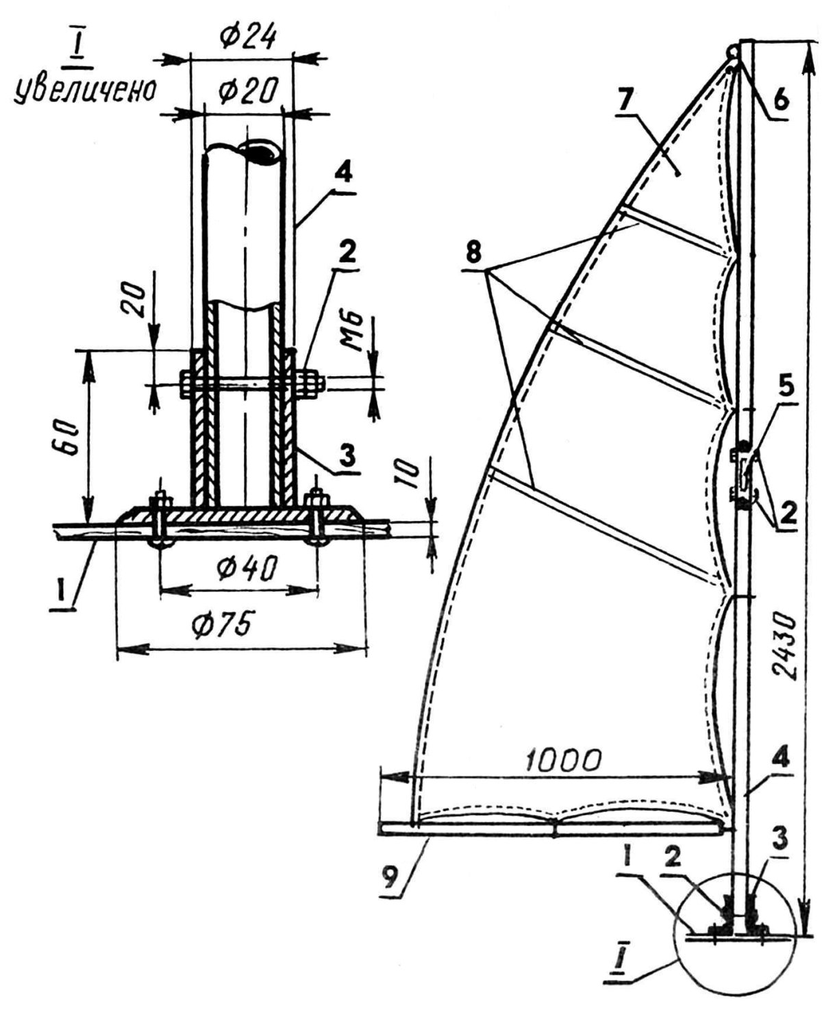 Шпринтовый Парус на лодку ПВХ
