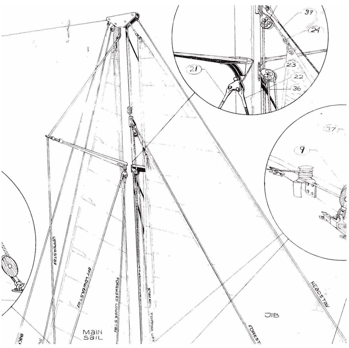 Бегучий такелаж яхты схема