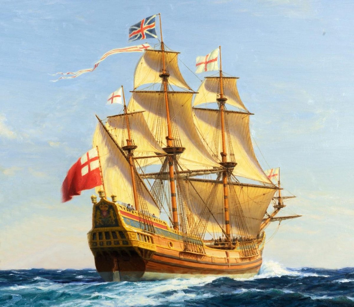 Парусный корабль 17 века Фрегат