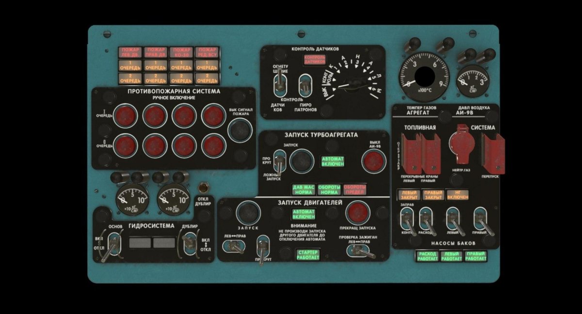 Панель управления вертолета ми-8