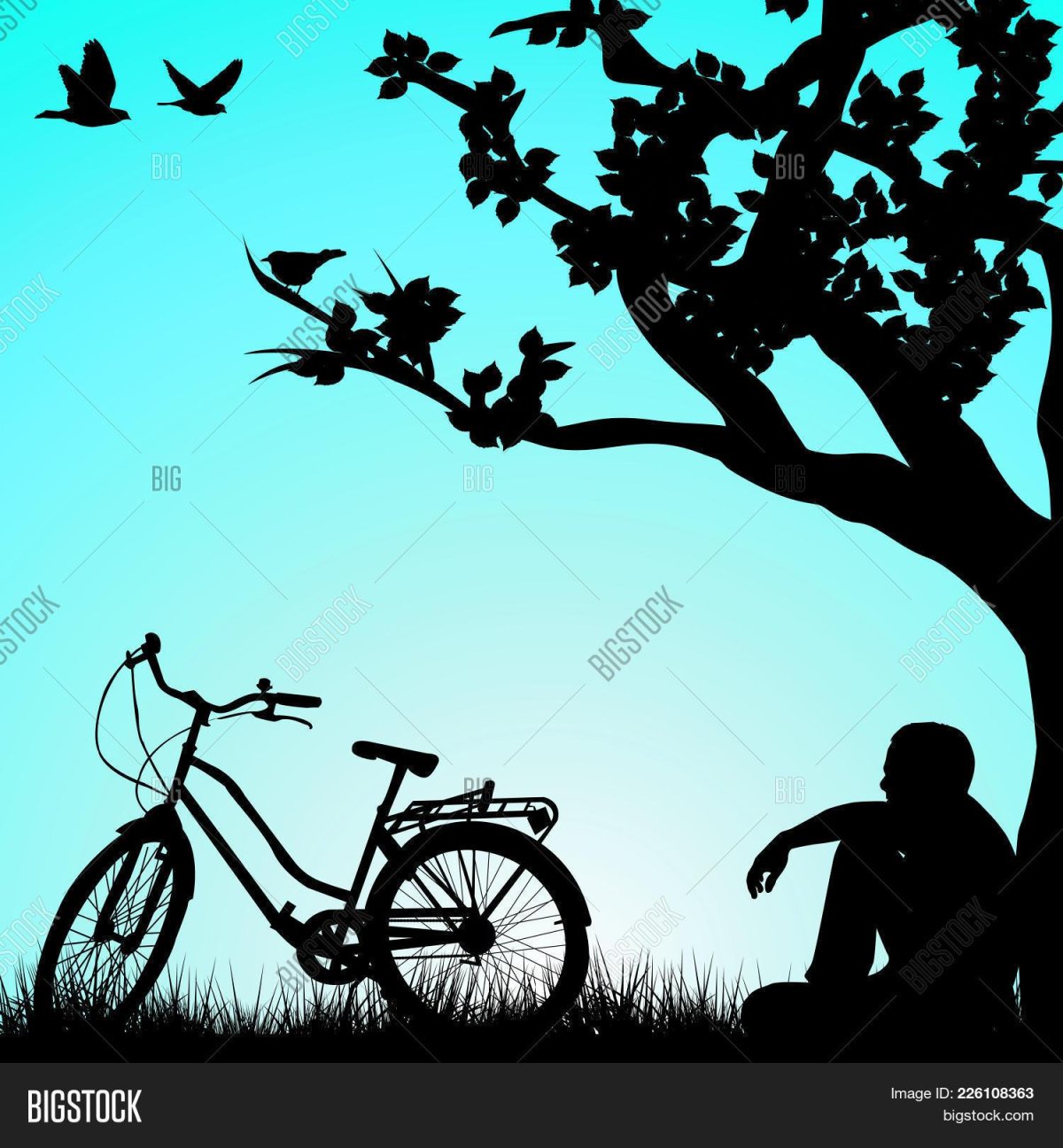 Велосипед под деревом