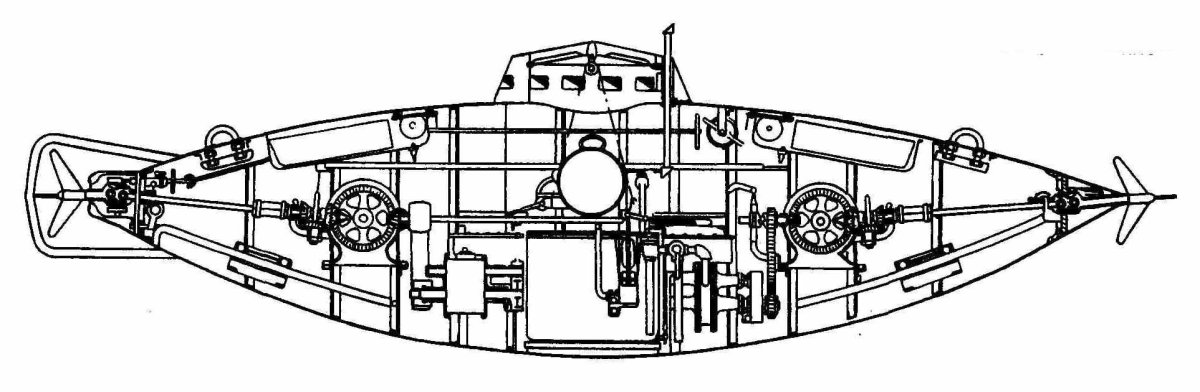 Подводная лодка Джевецкого чертежи