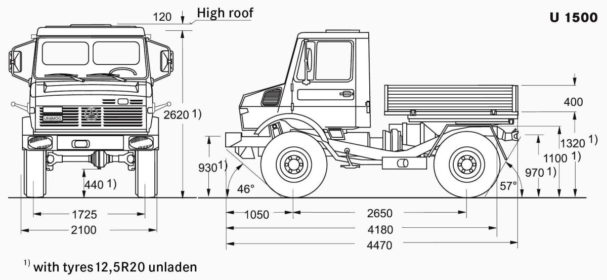 Mercedes-Benz Unimog 406 чертеж