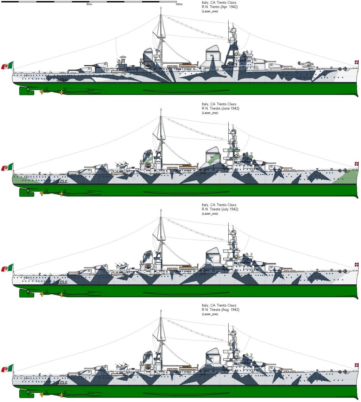 Тяжелый крейсер Больцано чертежи