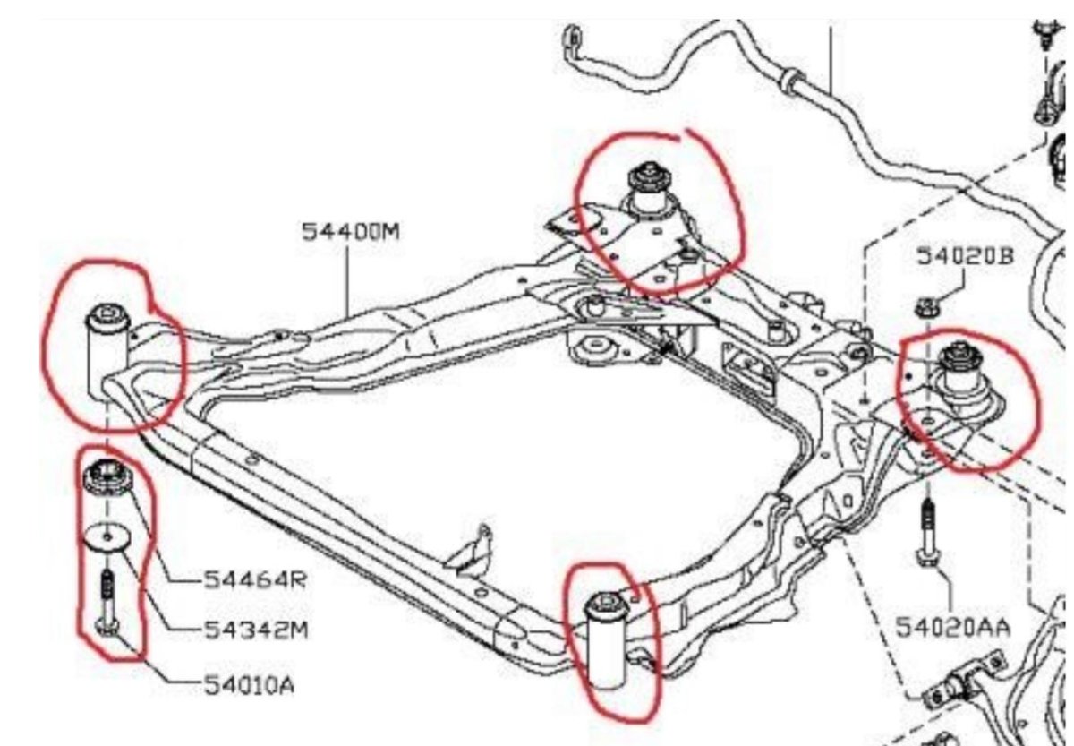 Ниссан х Трейл т31 схема подвески сайлентблоков