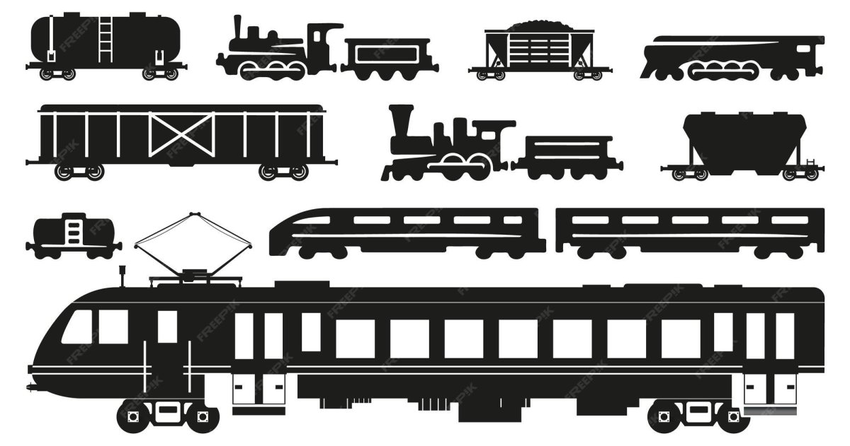 Грузовой поезд силуэт
