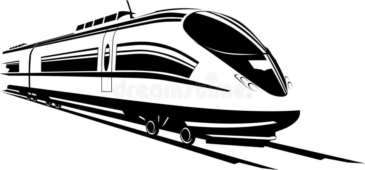 Поезд на белом фоне