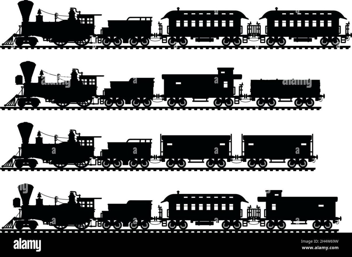 Поезд силуэт