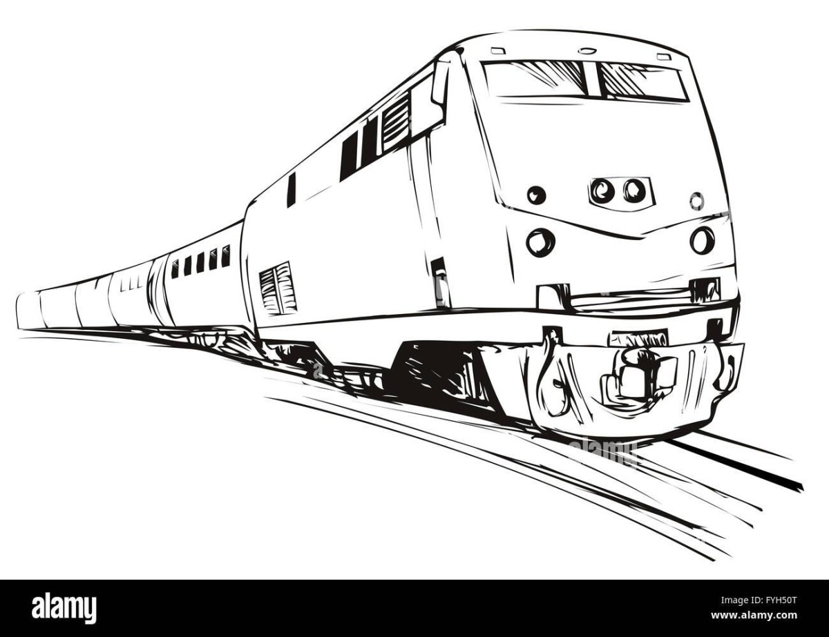 Поезд рисунок