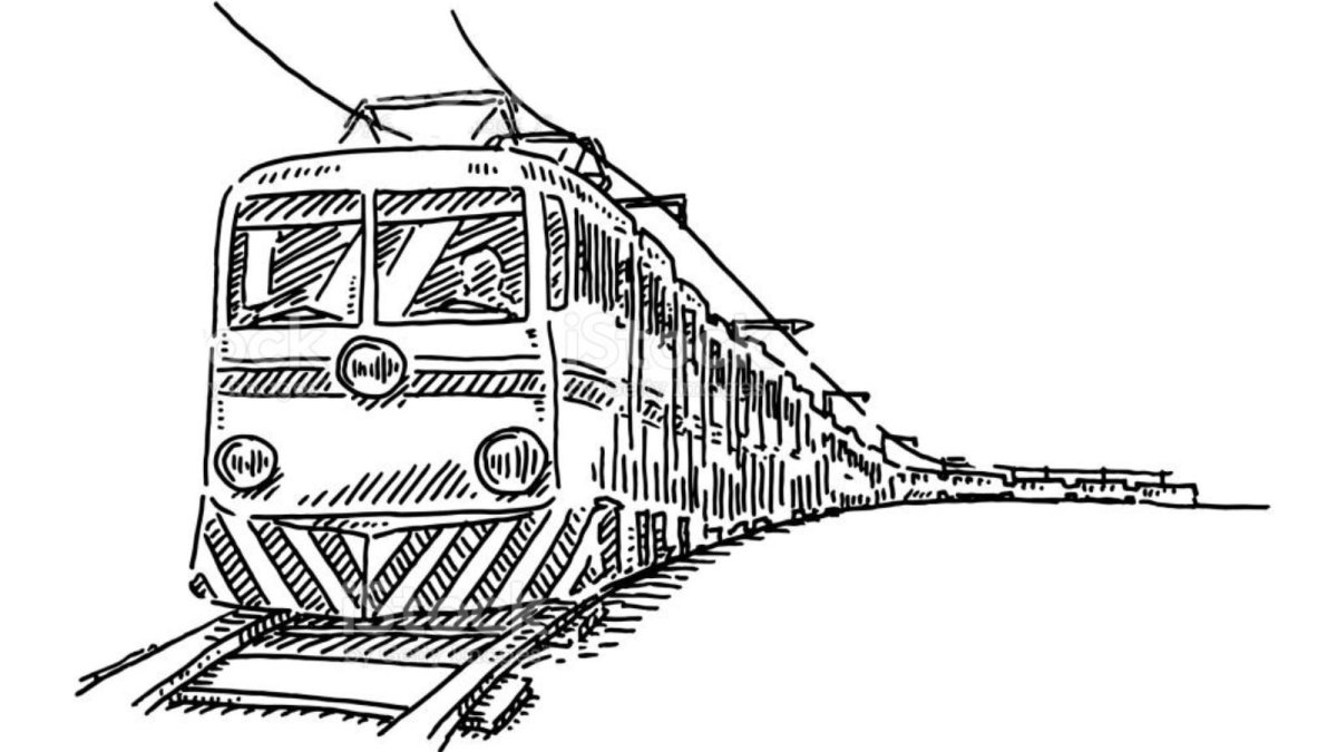 Поезд набросок