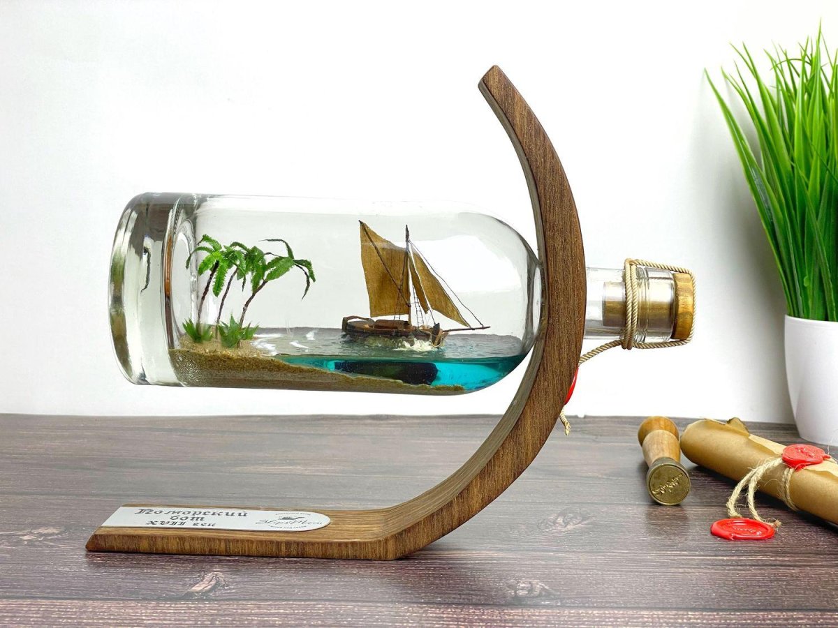 Бутылка с корабликом раскраска