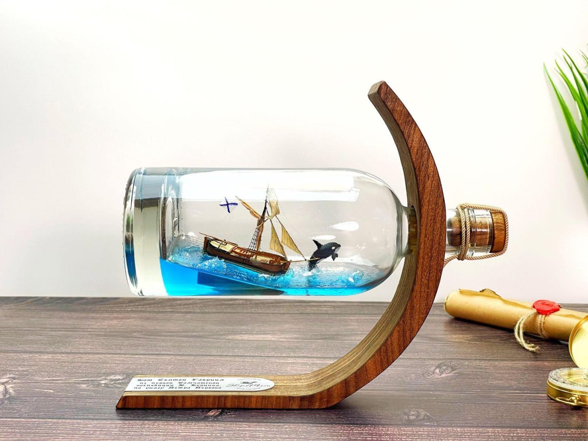 Корабль в бутылке мультяшный