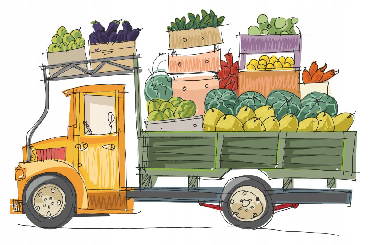 Грузовик с фруктами