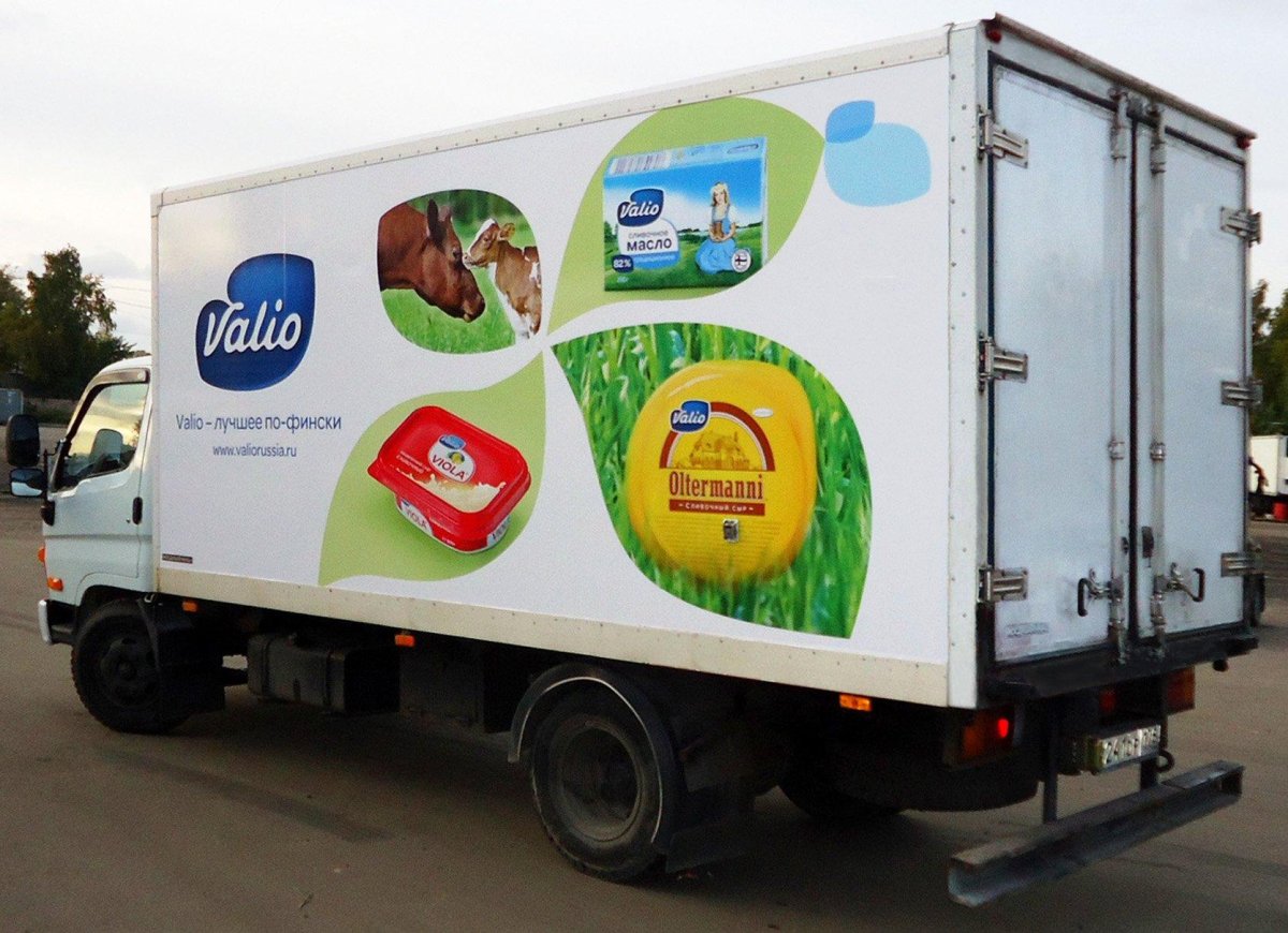 Брендирование авто молочная продукция