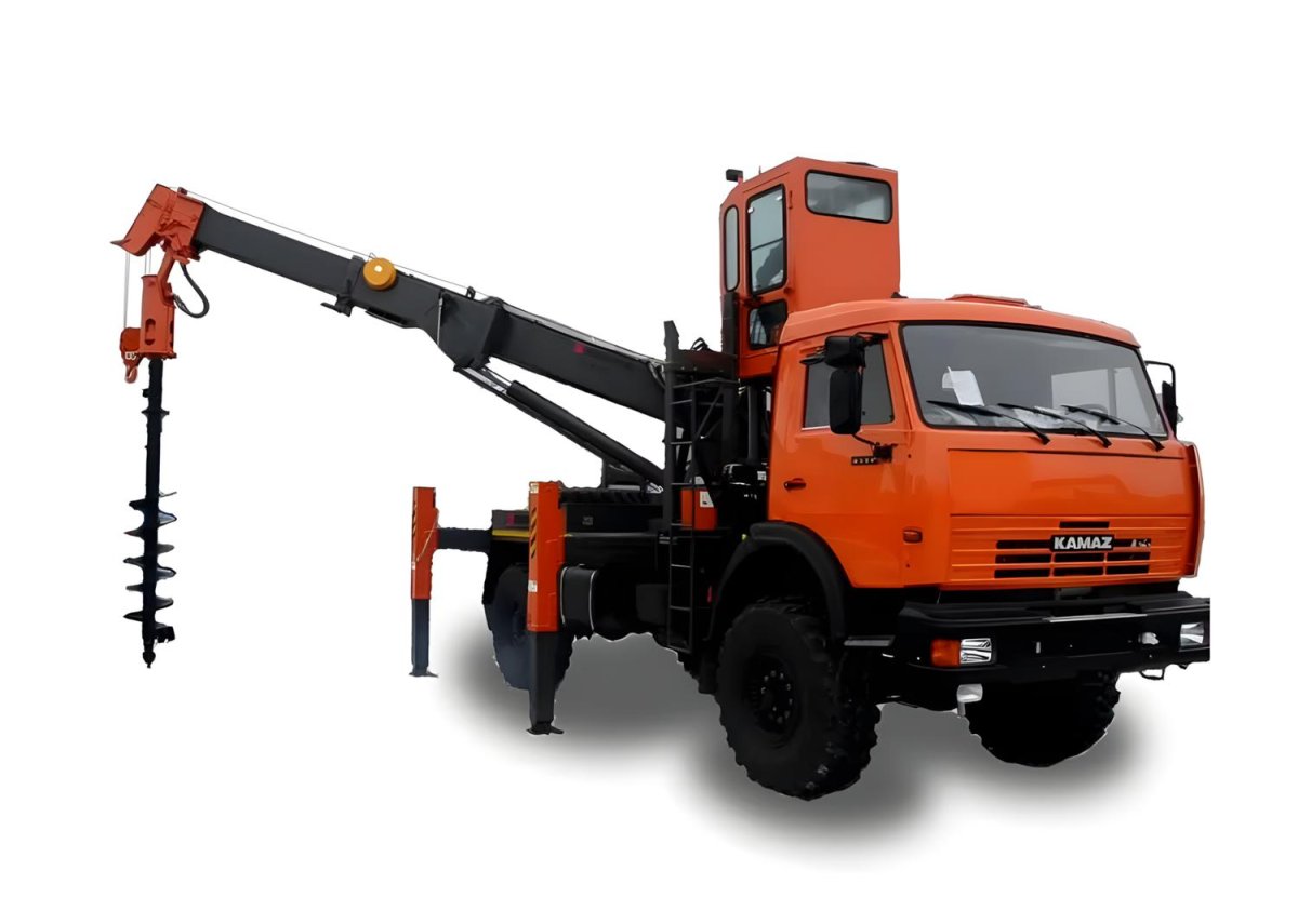 КАМАЗ 43118, буровая для колодцев, КМУ,ямобур