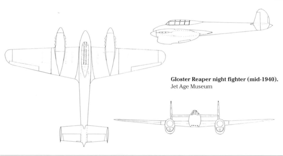Gloster f.9/37 Reaper ночной истребитель