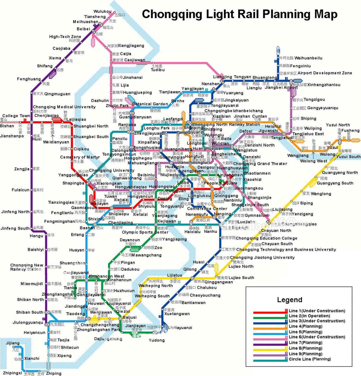 Метро Чунцин схема 2023