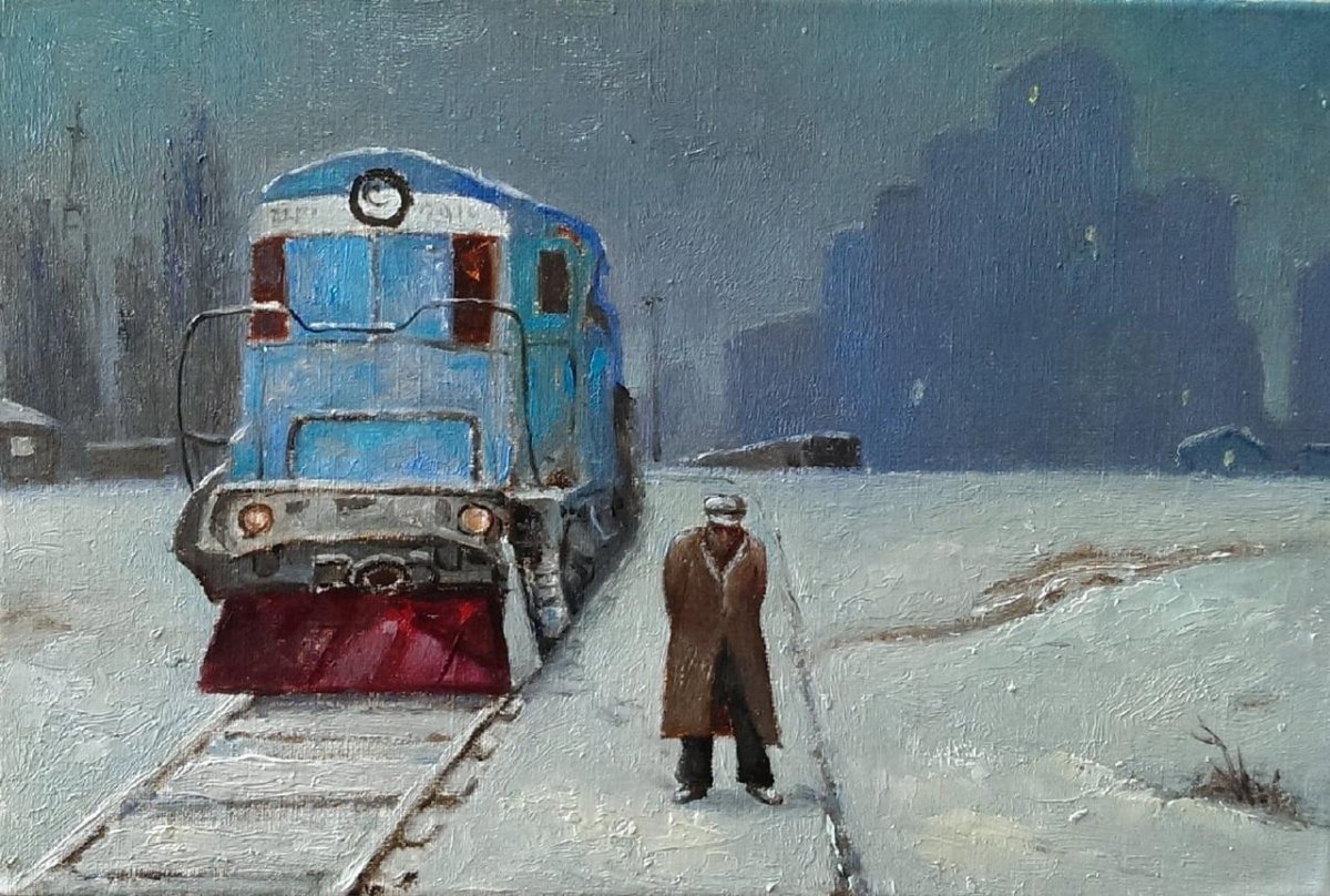 Железная дорога художник Александр Журавлев