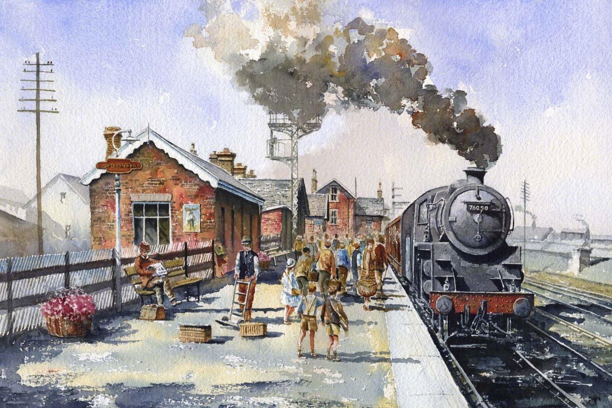 Картины "Железнодорожный вокзал" ("the Railway Station"), William Powell Frith, 1862.