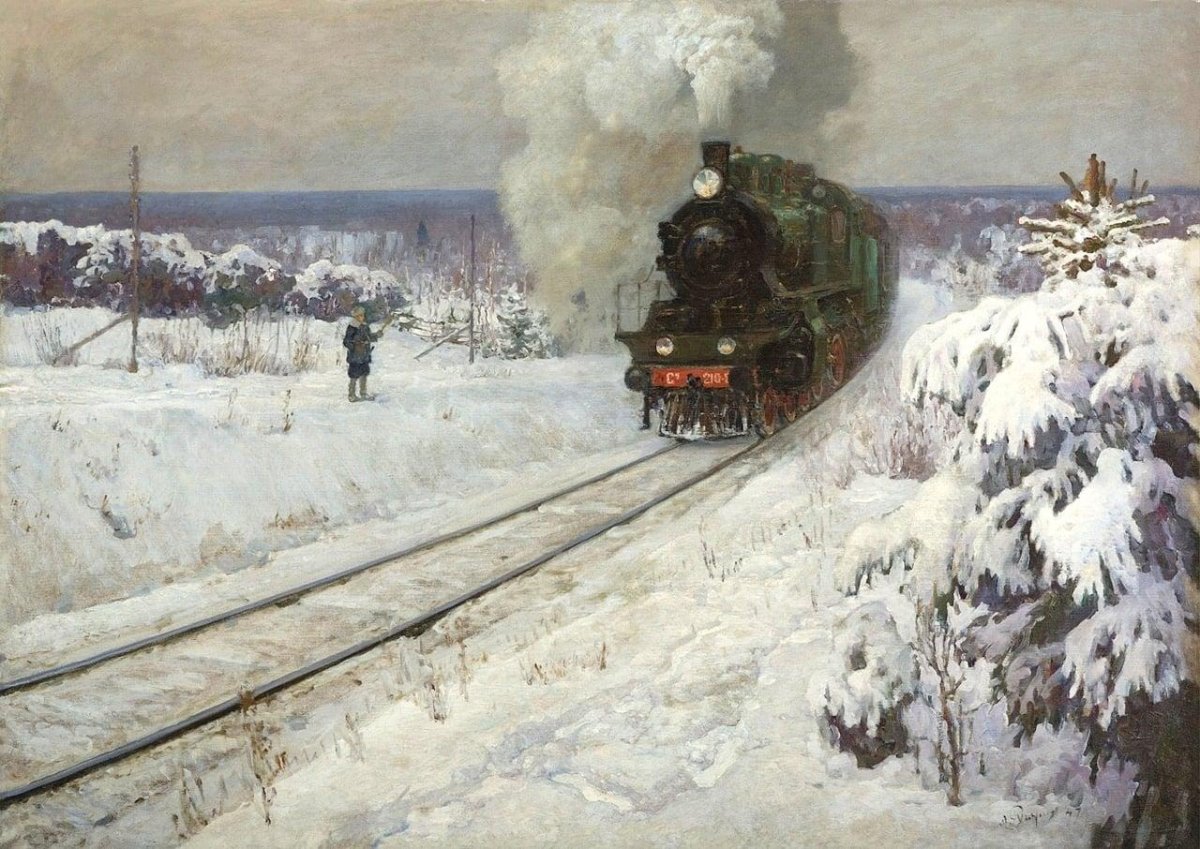 "Паровоз", художник Леонид Борисович Януш (1897-1978)