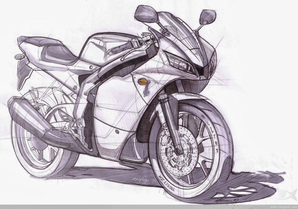 Мотоцикл рисунок