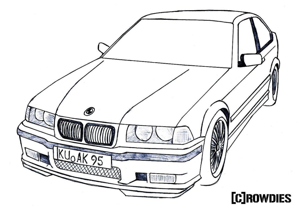 BMW e36 седан раскраска