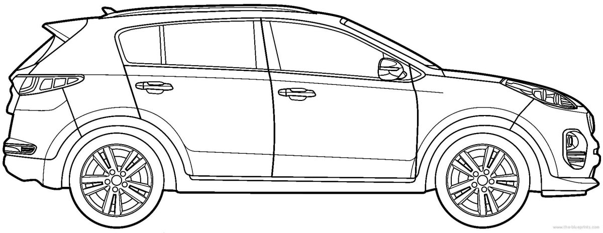 Раскраска машина Киа Спортейдж