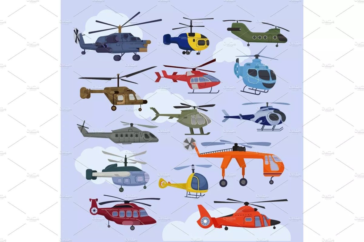 Разные вертолеты для детей