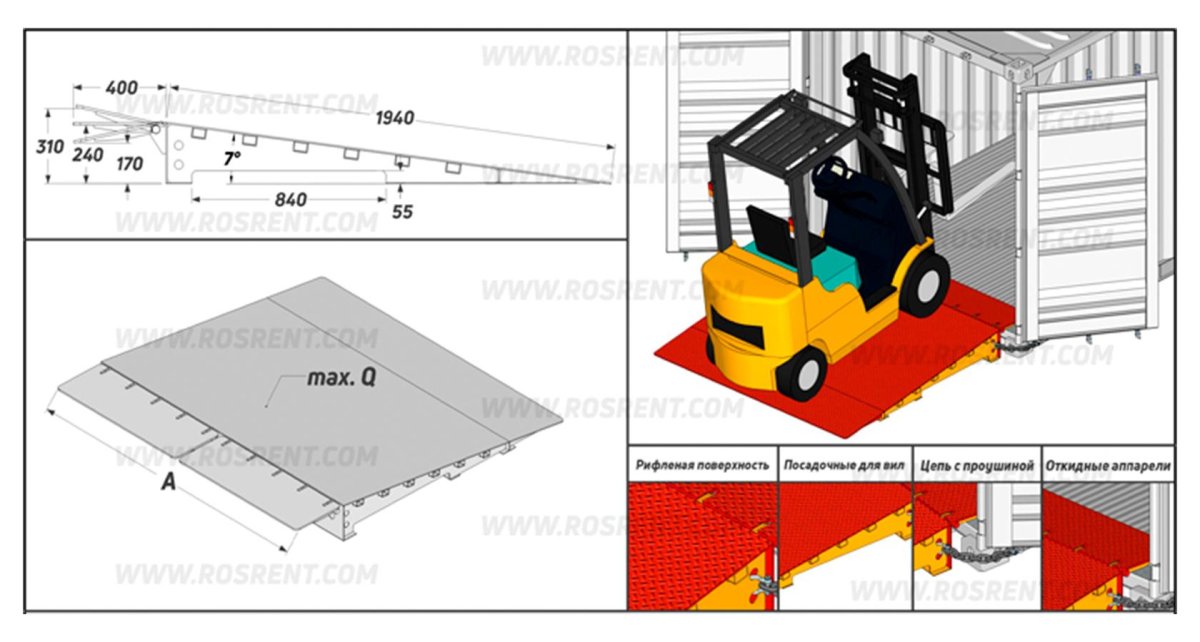 Трап для разгрузки вагонов Forker MST-V-a1 1300х2000мм