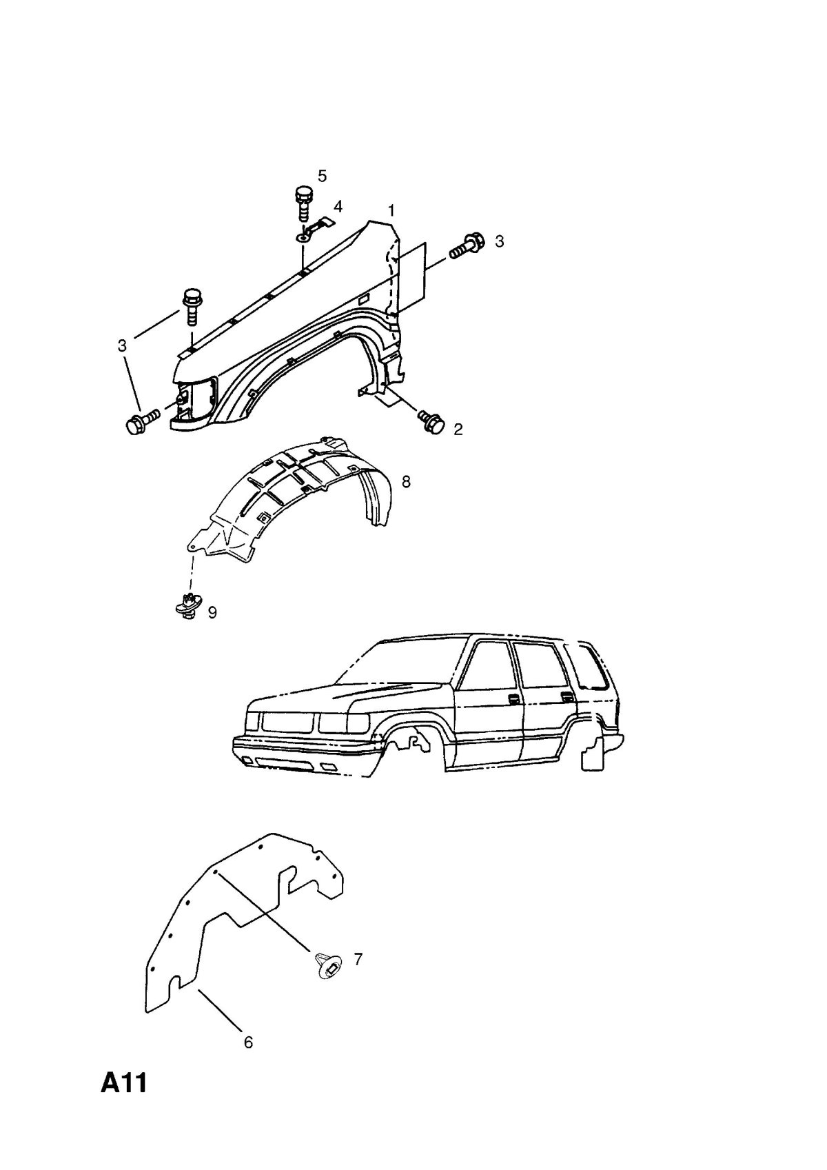 Переднее крыло Опель Монтерей