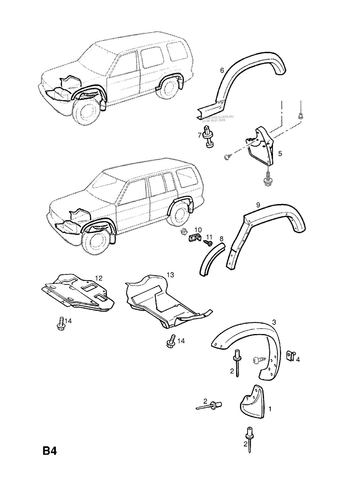Оригинальный каталог запчастей Опель Монтерей дизель 3,1