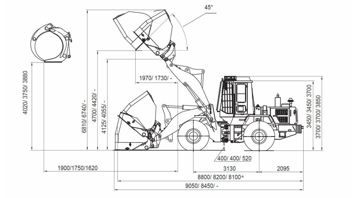 Амкодор 352 габариты