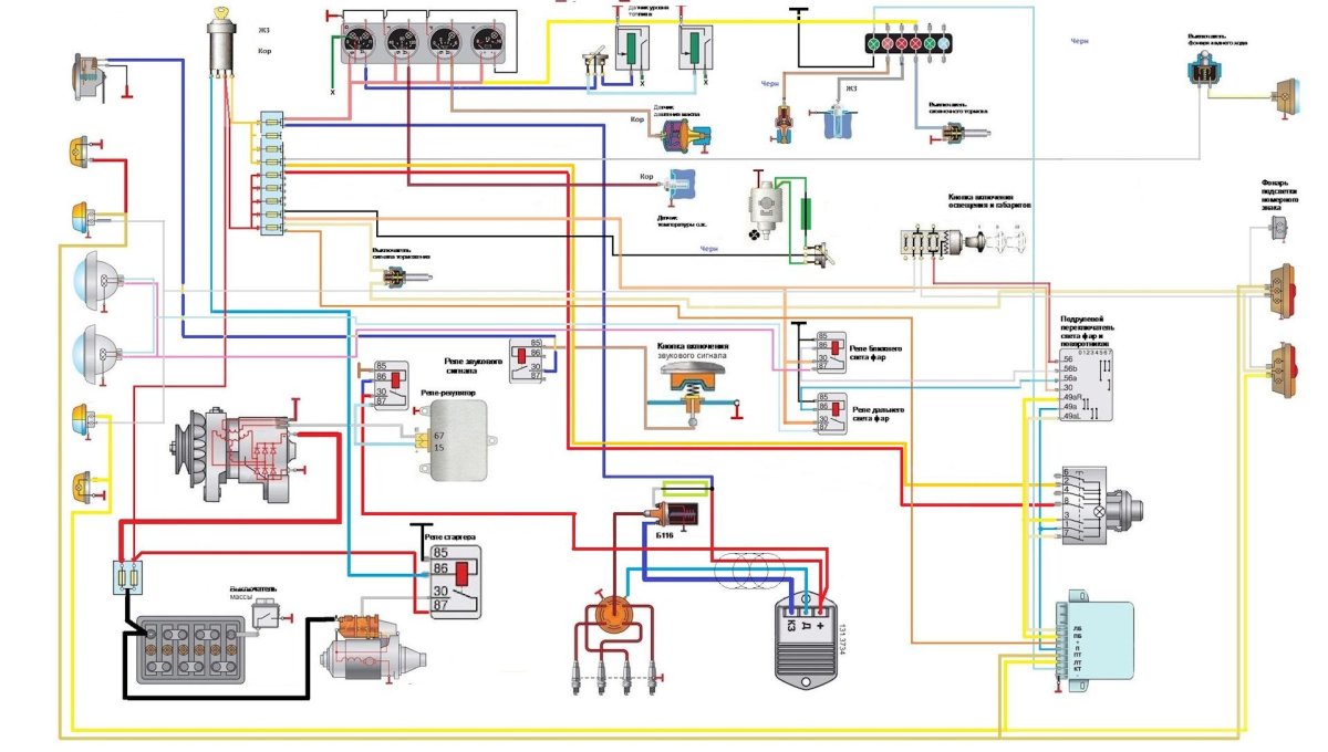 Схема электропроводки УАЗ 3151