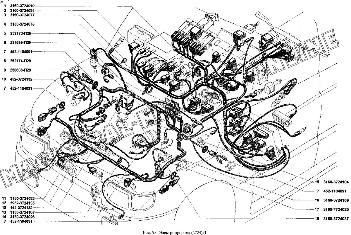 Схема электропроводки УАЗ Патриот 2007