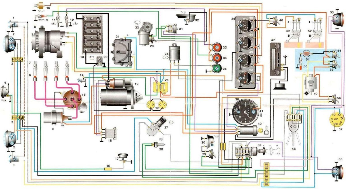 Схема электрооборудования УАЗ 469
