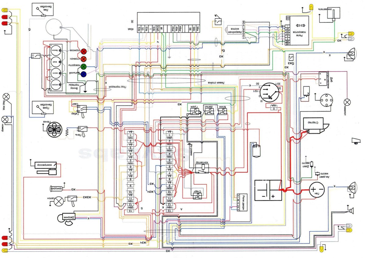 Схема электрооборудования УАЗ 469