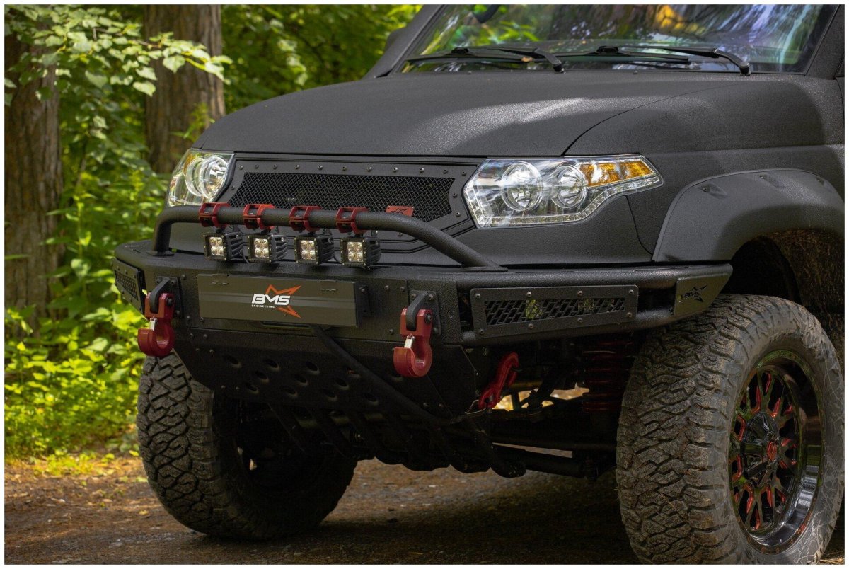 Бампер силовой передний BMS Alfa для УАЗ Патриот