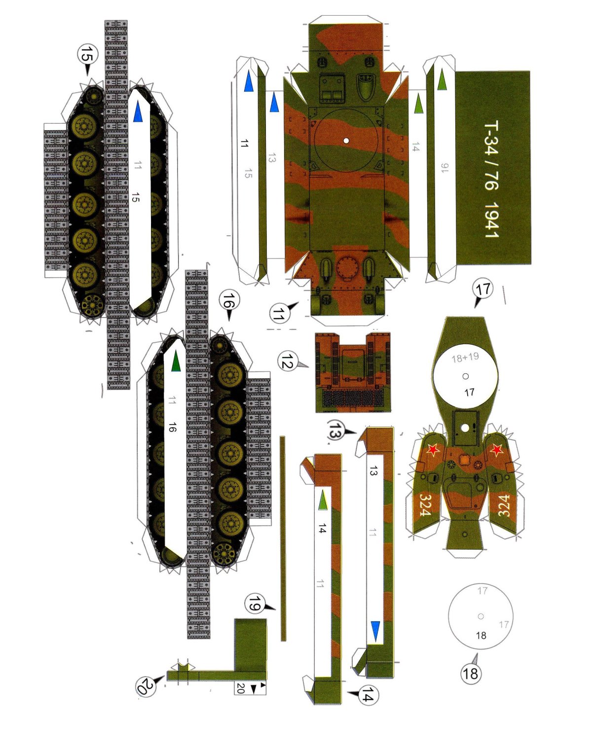 Паперкрафт танк т-34