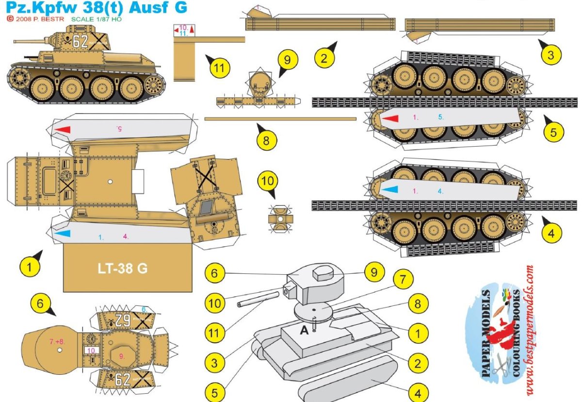 Развертка танка тигр 1