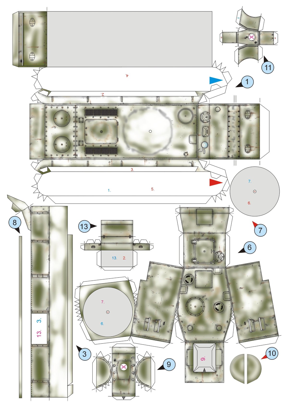 Развертка танка кв 2