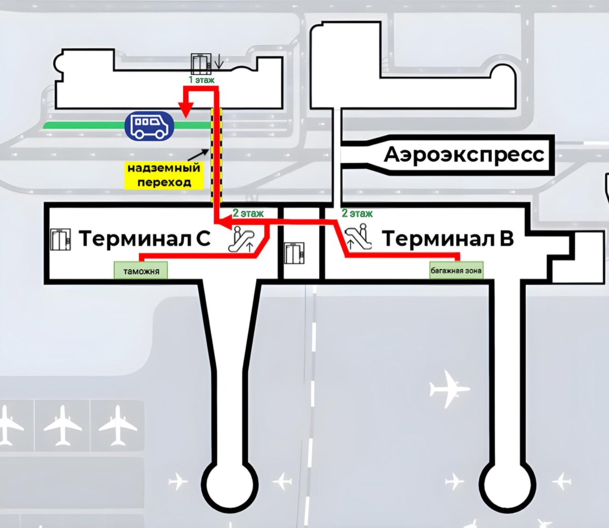 Схема парковки аэропорта Кольцово